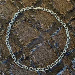 Sterling Silver 925 20” Bold Round Link Chain with Rope Detailing on Links